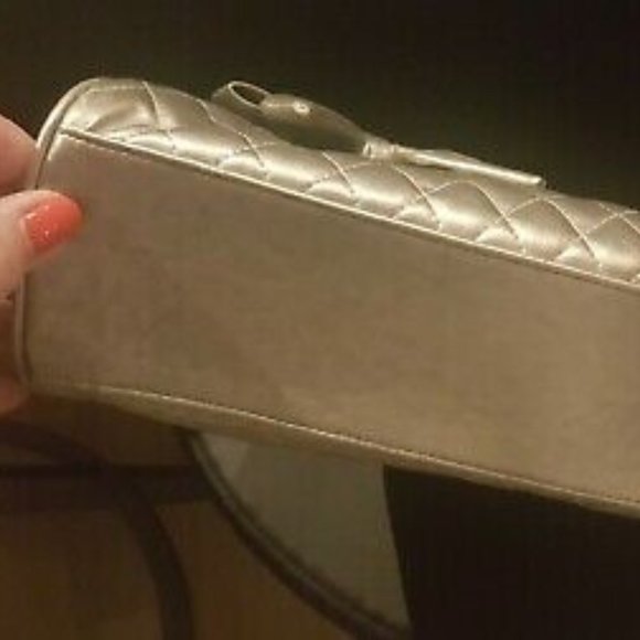 Bronze Metallic Bow Bag Purse - Picture 6 of 6